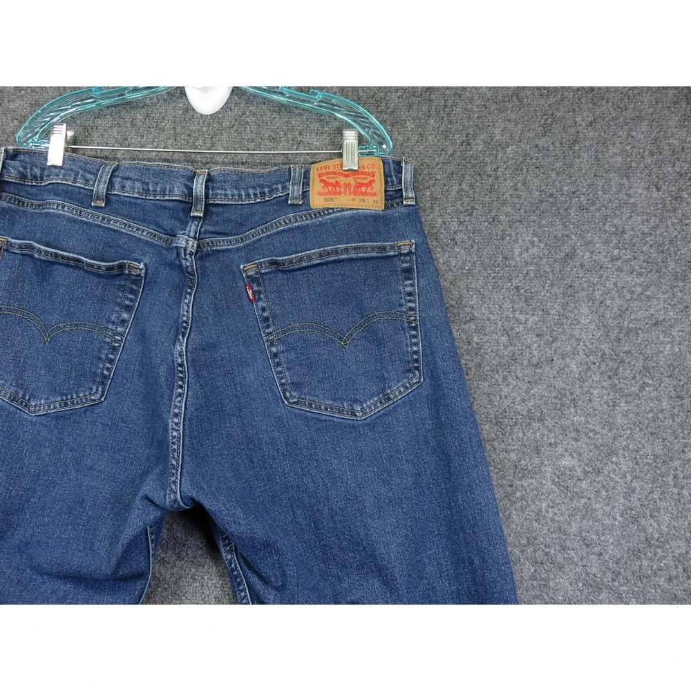 Levi's 505 Jeans Men's 38x30 Blue Regular Fit Straight Leg Western Rancher